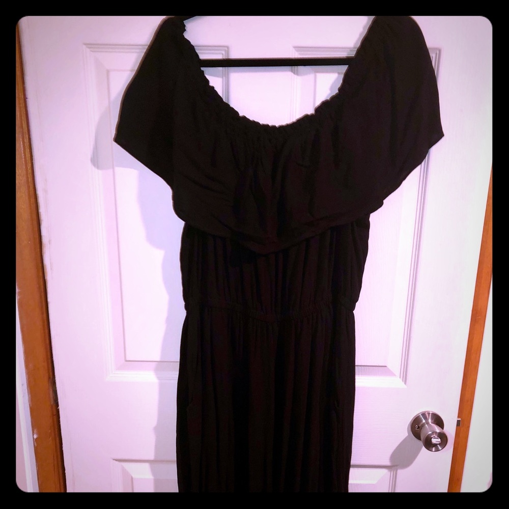 Black lien Capri romper